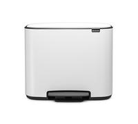 Brabantia Bo Pedal Bin - 36L Inner Bucket (White) Waste Kitchen Bin - Soft Closing Lid
