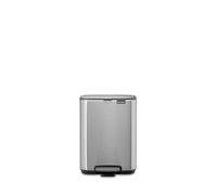 Brabantia Bo Pedal Bin 4L (Matt Steel Fingerprint Proof), Space-Efficient and Soft Closing Waste Bin with Light Pedal Operation, Easy to Clean Inner Bucket with Free PerfectFit Rubbish Bags Included