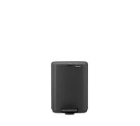 Brabantia Bo Pedal Bin 4L (Mineral Infinite Grey), Space-Efficient and Soft Closing Waste Bin with Light Pedal Operation, Easy to Clean Plastic Inner Bucket with Free PerfectFit Rubbish Bags Included