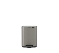 Brabantia Bo Pedal Bin 4L (Platinum), Space-Efficient and Soft Closing Waste Bin with Light Pedal Operation, Easy to Clean Removable Plastic Inner Bucket with Free PerfectFit Rubbish Bags Included