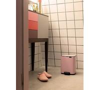 Brabantia Bo Pedal Bin 4L (Lilac Pink), Space-Efficient and Soft Closing Waste Bin with Light Pedal Operation, Easy to Clean Plastic Inner Bucket with Free PerfectFit Rubbish Bags Included