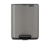 Brabantia Bo Pedal Bin 7L (Platinum), Soft Closing Waste Bin with Light Pedal Operation, Easy to Clean Removable Plastic Inner Bucket with Free PerfectFit Rubbish Bags Included