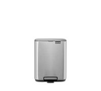 Brabantia Bo Pedal Bin 7L (Matt Steel Fingerprint Proof), Soft Closing Waste Bin with Light Pedal Operation, Easy to Clean Removable Plastic Inner Bucket with Free PerfectFit Rubbish Bags Included