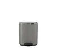 Brabantia Bo Pedal Bin 7L (Platinum), Soft Closing Waste Bin with Light Pedal Operation, Easy to Clean Removable Plastic Inner Bucket with Free PerfectFit Rubbish Bags Included