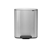 Brabantia Bo Pedal Bin, Fingerprint Proof, Matt Steel, 60L Inner Bucket | Large Volume, Waste Kitchen Bin, Soft Closing Lid, Removable Inner Bucket, Brabantia Bin Bags (Code M) Included