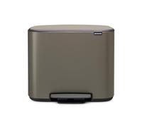 Brabantia Bo Pedal Bin, Steel, Platinum, 36 L