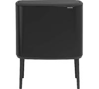 Brabantia Bo Touch Bin - 3 x 11 Litre Inner Buckets (Matt Black) Waste/Recycling Kitchen Bin with Removable Compartments + Free Bin Bags