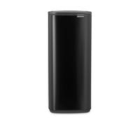 Brabantia Bo Touch Bin 30L (Matt Black), Space-Efficient and Rectangular Waste Bin with Soft-Touch Opening System, Easy to Clean Plastic Inner Bucket with Free PerfectFit Rubbish Bags Included