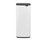 Brabantia Bo Touch Bin 30L (White), Space-Efficient and Rectangular Waste Bin with Soft-Touch Opening System, Easy to Clean Removable Plastic Inner Bucket with Free PerfectFit Rubbish Bags Included