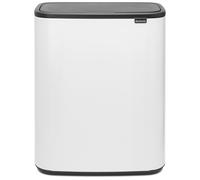 Brabantia Bo Touch Bin 60 Litre Plastic Bucket White Platinum Black Grey