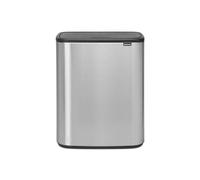 Brabantia Bo Touch Bin - 60L Inner Bucket (Matt Steel Fingerprint Proof) Large Waste Kitchen Bin - Soft-touch