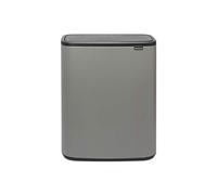 Brabantia Bo Touch Bin - 60L Inner Bucket (Mineral Concrete Grey) Large Waste Kitchen Bin - Soft-touch