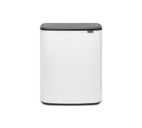 Brabantia Bo Touch Bin - 60L Inner Bucket (White) Large Waste Kitchen Bin - Soft-touch