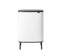 Brabantia Bo Touch Bin Hi - 2 x 30L Inner Buckets (White) Large Waste/Recycling Kitchen Bin - Soft-touch