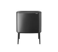 Brabantia Bo Touch Kitchen Bin 23+11L - Dual Compartment | Soft Touch Waste Separation with Inner Buckets | Freestanding Recycling Bin with Adjustable Legs | Confident Grey