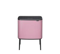 Brabantia Bo Touch Kitchen Bin 23+11L - Dual Compartment | Soft Touch Waste Separation with Inner Buckets | Freestanding Recycling Bin with Adjustable Legs | Lilac Pink