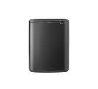 Brabantia Bo Touch Kitchen Bin 60L | XXL Soft-Touch Rubbish Bin with Inner Bucket | Space-Saving Flat Back Bin for Kitchen | Stylish Waste Solution | Confident Grey