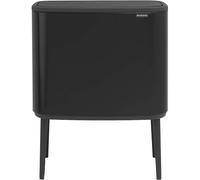 Brabantia Bo Trash Can - 1 x 9.5 Gal Inner Bucket (Matt Black) Waste/Recycling Garbage Can Removable Compartment