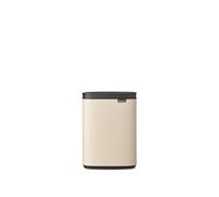 Brabantia Bo Waste Bin 4L | Compact Rectangular Rubbish Bin with Soft-Close Lid and Removable Inner Bucket | Wall-Mountable or Freestanding Design for Bathroom, Kitchen, or Office | Soft Beige