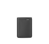 Brabantia Bo Waste Bin 7L | Compact Rectangular Rubbish Bin with Soft-Close Lid, Removable Inner Bucket | Wall-Mountable or Freestanding Design for Bathroom, Kitchen, or Office | Mineral Infinite Grey