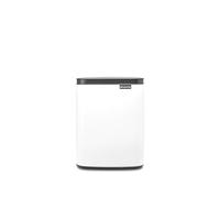 Brabantia - Bo Waste Bin 7L - Small & Stylish Rubbish Bin - Easy Open and Soft Closing Lid - Hygienic & Space Efficient - Wall Mountable - for Bathroom, Toilet, Home Office - White