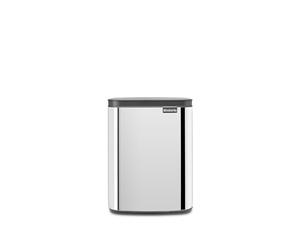 Brabantia - Bo Waste Bin 7L - Small & Stylish Rubbish Bin - Easy Open and Soft Closing Lid - Hygienic & Space Efficient - Wall Mountable - for Bathroom, Toilet, Home Office - Brilliant Steel