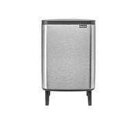 Brabantia - Bo Waste Bin Hi 12L with Soft Close Lid, Removable Inner Bucket, and Transport Grip - Ideal for Bathroom, Bedroom, and Home Office - Matt Steel Fingerprint Proof