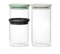 Brabantia Brabantia glass jar 3-pack Black-grey-green