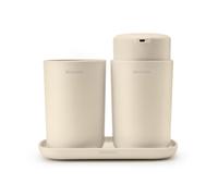 Brabantia - ReNew Soap Dish - Soap Holder with Soft Non-Slip Base - Ribs Keep the Soap High & Dry - Non-Scratching - Corrosion Resistant - Bathroom Accessory - Soft Beige - 13.5 x 8 cm