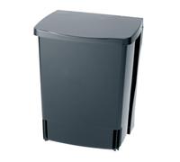 Brabantia Built-in 10L Inside Cupboard Bin (Black) Removable Inner Bucket, Easy to mount, Auto closing, Under Sink Rubbish/Food Waste/Carrier Bag Tidy Storage