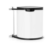 Brabantia Built-In 15 L Inside Cupboard Bin (White) Removable Bucket, Easy To Mount, Auto Closing, Under Sink Rubbish / Food