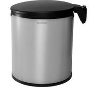 Brabantia Built-in 15L Inside Cupboard Bin (Brilliant Steel) Removable Bucket, Easy to Mount, Auto closing, Under Sink Rubbish/Food Waste Storage (Requires min space: H47.5 x W36.9 x D30.2 cm)