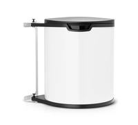 Brabantia Built-in 15L Inside Cupboard Bin (White) Removable Bucket, Easy to Mount, Auto closing, Under Sink Rubbish/Food Waste Storage (Requires min space: H47.5 x W36.9 x D30.2 cm)