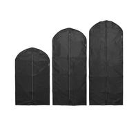 Brabantia - Clothes Cover M, L, XL - Protective Clothes Bag - Wardrobe Storage - Clothes Rack Organiser - Transparent Hanging Bag - Suitable for Coats & Dresses - Set of 3 Sizes - Black