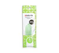 Brabantia Compostable Bin Liners for Food Waste & Organic Composting (Size K/10 Litre) Biodegradable Small Bin Bags (Pack of 10 Bags)