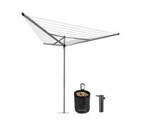 Brabantia Essential Rotary Washing Line Including Plastic Ground Tube - 3 Arms - 30 Meters