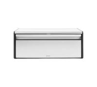 Brabantia Fall Front Bread Bin - Large Countertop Storage Box for Bread, Bagels, Rolls - Space-Saving Design with Flat Top - Matt Steel