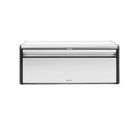 Brabantia Fall Front Bread Bin ? Large Countertop Storage Box for Bread, Bagels, Rolls ? Space-Saving Design with Flat Top ? Matt Steel