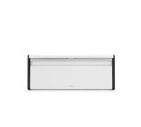 Brabantia Fall Front Bread Bin - Large Countertop Storage Box for Bread, Bagels, Rolls - Space-Saving Design with Flat Top - White
