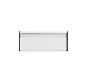 Brabantia Fall Front Bread Bin - Large Countertop Storage Box for Bread, Bagels, Rolls - Space-Saving Design with Flat Top - White