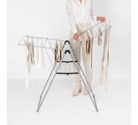 Brabantia HangOn Laundry Drying Rack (20m / Metallic Grey) Compact, Foldaway, Adjustable Indoor Stainless Steel Clothes Horse