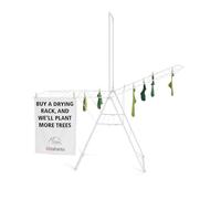 Brabantia HangOn Drying Rack, 25 metre with Hanging Rod, Fresh White - 22.5 kg Maximum Load - with Adjustable Wings, Child Lock and 8 Hanger Hooks - Drying Platform for Delicate Laundry