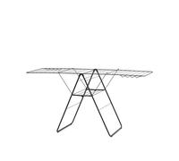 Brabantia HangOn Laundry Drying Rack (25m / Matt Black) Compact, Foldaway, Adjustable Indoor Stainless Steel Clothes Horse