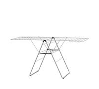 Brabantia HangOn Laundry Drying Rack (25m / Metallic Grey) Compact, Foldaway, Adjustable Indoor Stainless Steel Clothes Horse