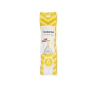Brabantia IdealFit Bin Liners (Size A/3 Litre) Ideal Quality Thick Plastic Trash Bags with Tie Tape Drawstring Handles (20 Bags), White