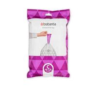 Brabantia IdealFit Bin Liners (Size C/10-12 Litre) Ideal Quality Thick Plastic Trash Bags with Tie Tape Drawstring Handles (40 Bags)