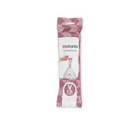 Brabantia IdealFit Bin Liners (Size V/3 Litre) Ideal Quality Thick Plastic Trash Bags with Tie Tape Drawstring Handles (20 Bags), White