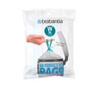 Brabantia IdealFit Bin Liners (Size W/5 Litre) Ideal Quality Thick Plastic Trash Bags with Tie Tape Drawstring Handles (60 Bags)