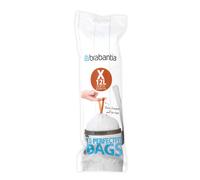 Brabantia IdealFit Bin Liners (Size X/10-12 Litre) Ideal Quality Thick Plastic Trash Bags with Tie Tape Drawstring Handles (20 Bags), White