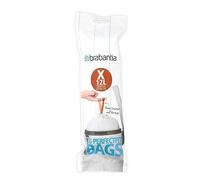 Brabantia IdealFit Bin Liners (Size X/10-12 Litre) Ideal Quality Thick Plastic Trash Bags with Tie Tape Drawstring Handles (20 Bags), White